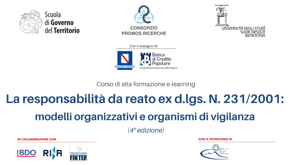 Corso Di Alta Formazione E-Learning "La Responsabilità Da Reato Ex D ...